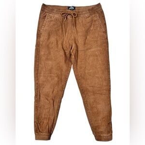 West49 brown corduroy joggers pants, L, relaxed fit, Eclectic Grandpa, Unisex